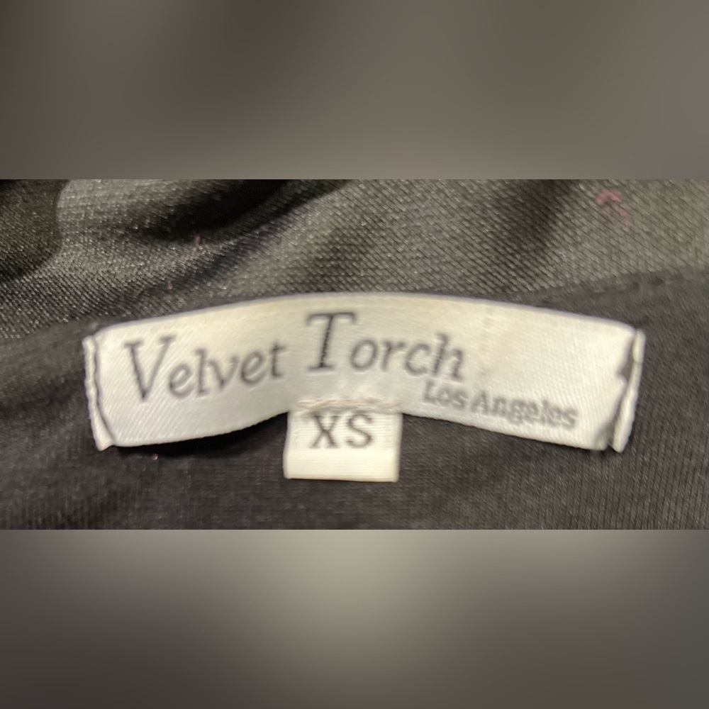 Velvet Torch Dress Women Black Short Sleeve Midi dress size XS - Picture 5 of 6